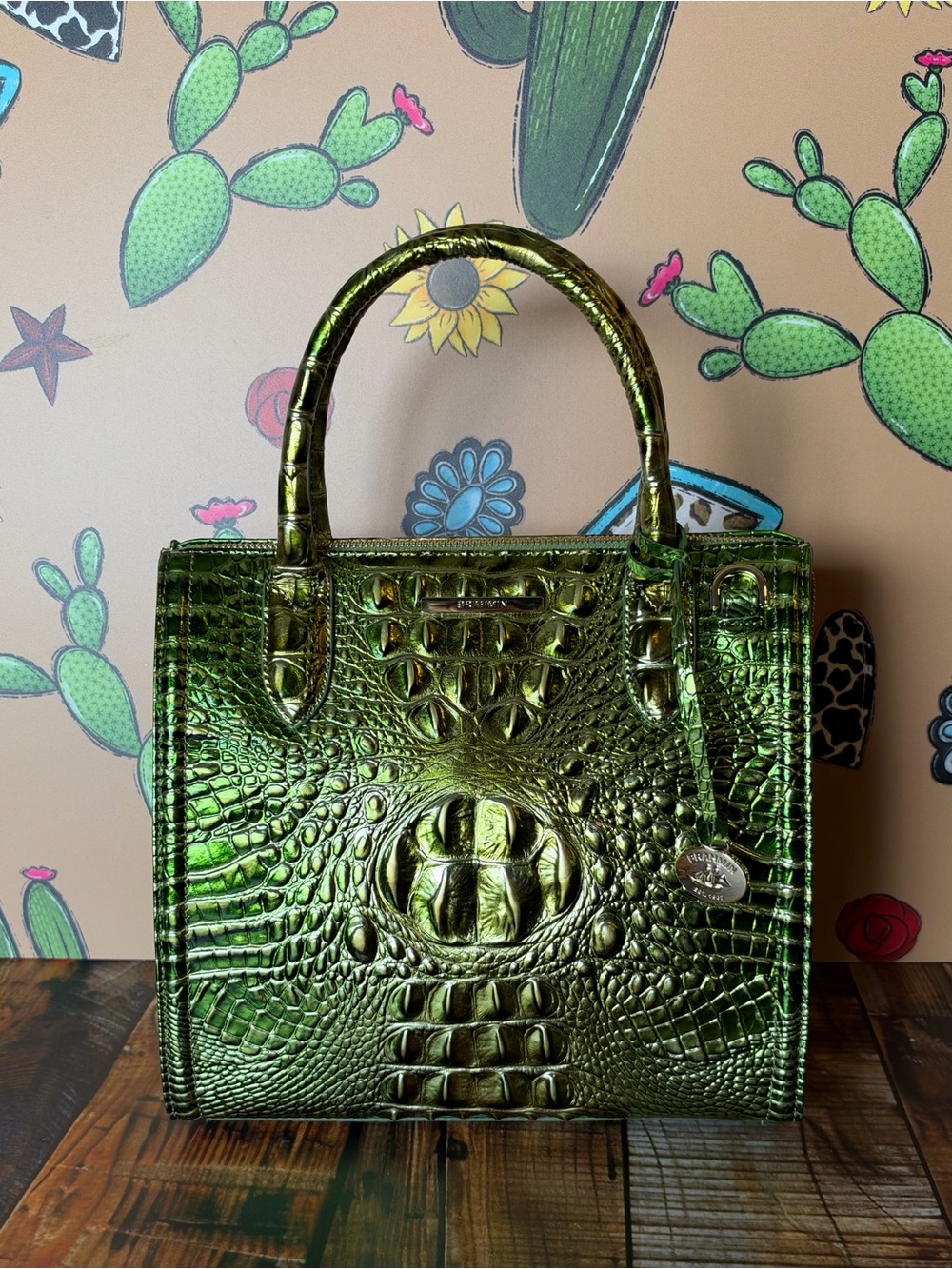 Last one! Price Firm! Brahmin Small Caroline cacti green Metallic - Picture 12 of 13